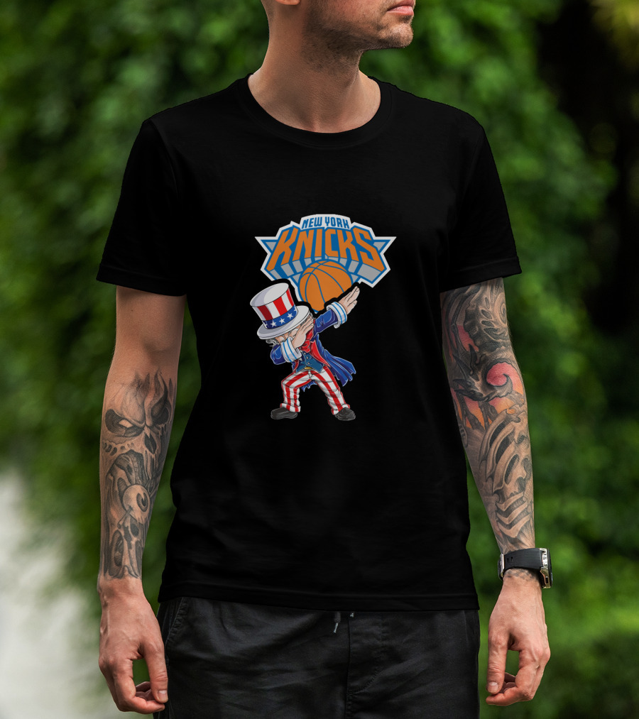 Uncle Sam Dabbing New York Knicks Basketball 4Th July Celebration T-Shirt