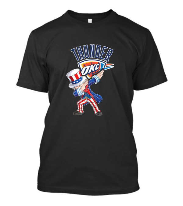Uncle Sam Dabbing OKC Thunder 4th Of July T-Shirt