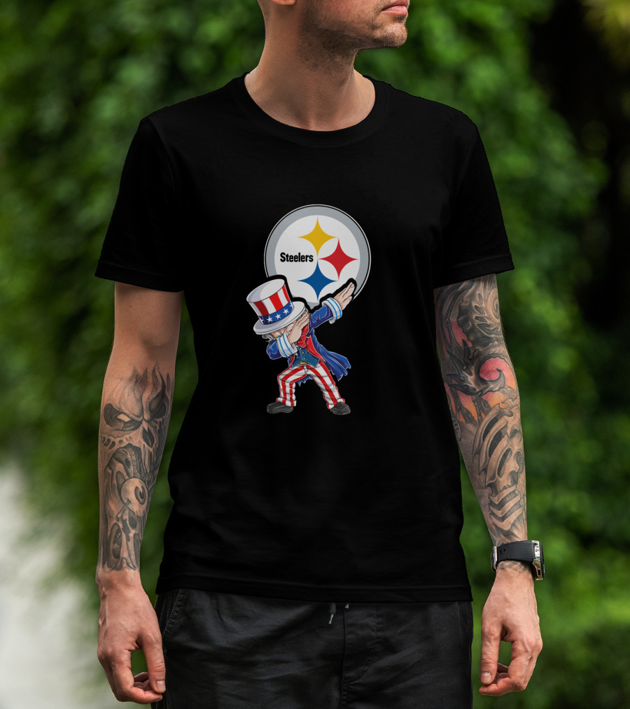 Uncle Sam Dabbing Steelers July 4Th Fan Gear T-Shirt