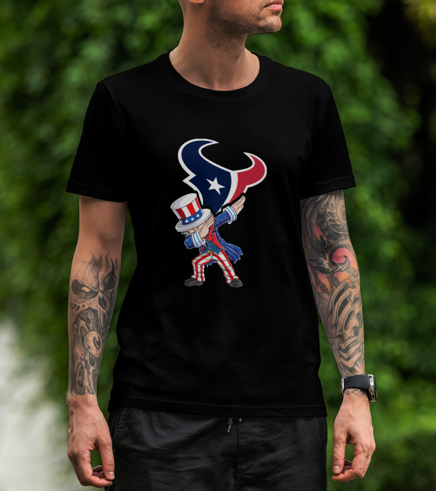 Uncle Sam Dabbing Houston Texans 4Th Of July Celebration T-Shirt