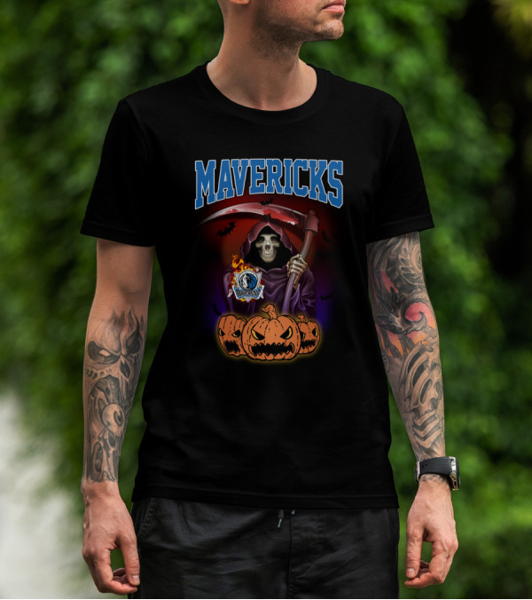 Mavericks Grim Reaper Halloween Pumpkins Scythe T-Shirt