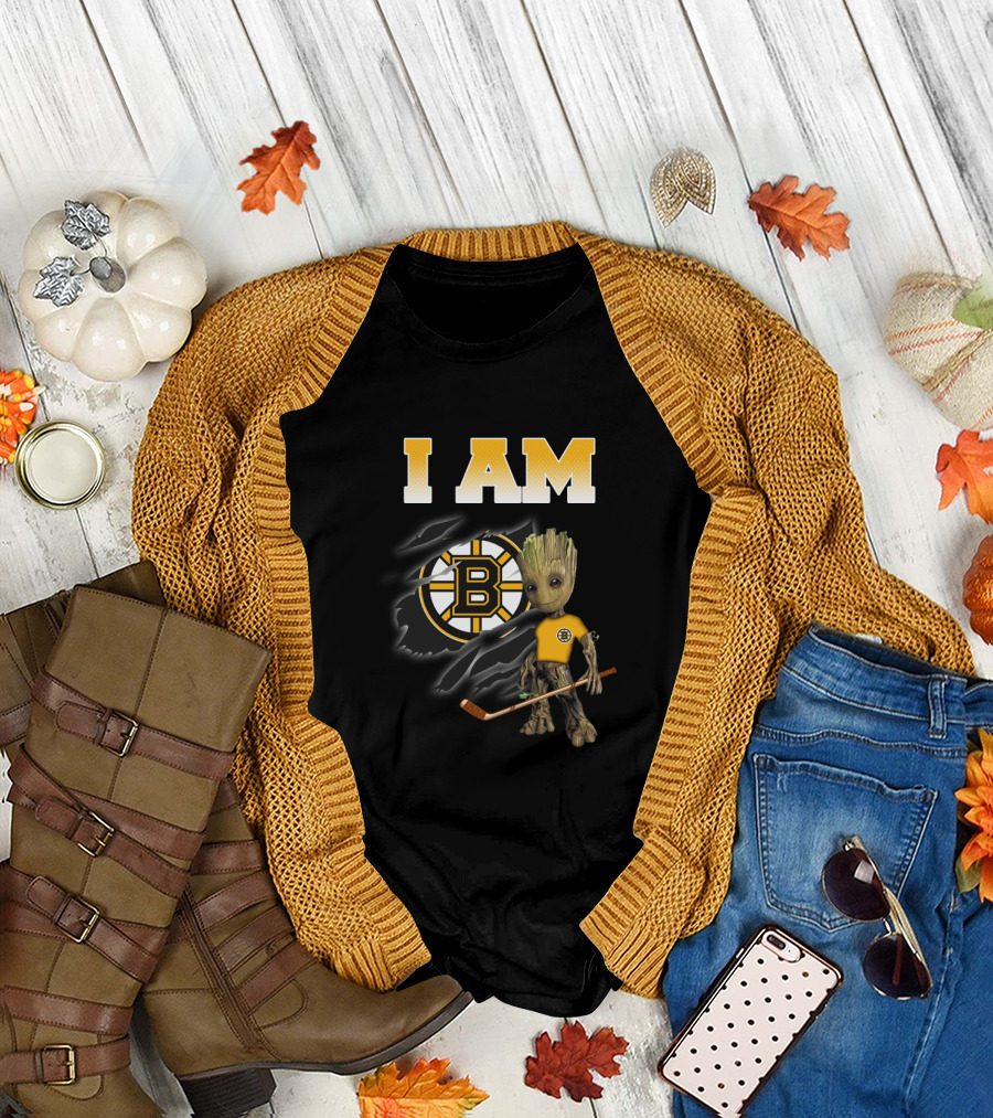 I Am Boston Bruins Groot Hockey Fan T-Shirt