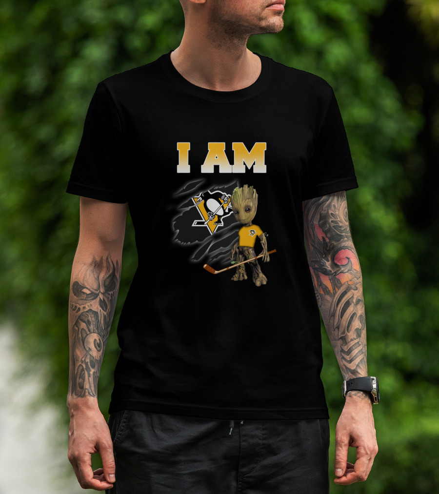 I Am Pittsburgh Penguins Groot Hockey Fan T-Shirt