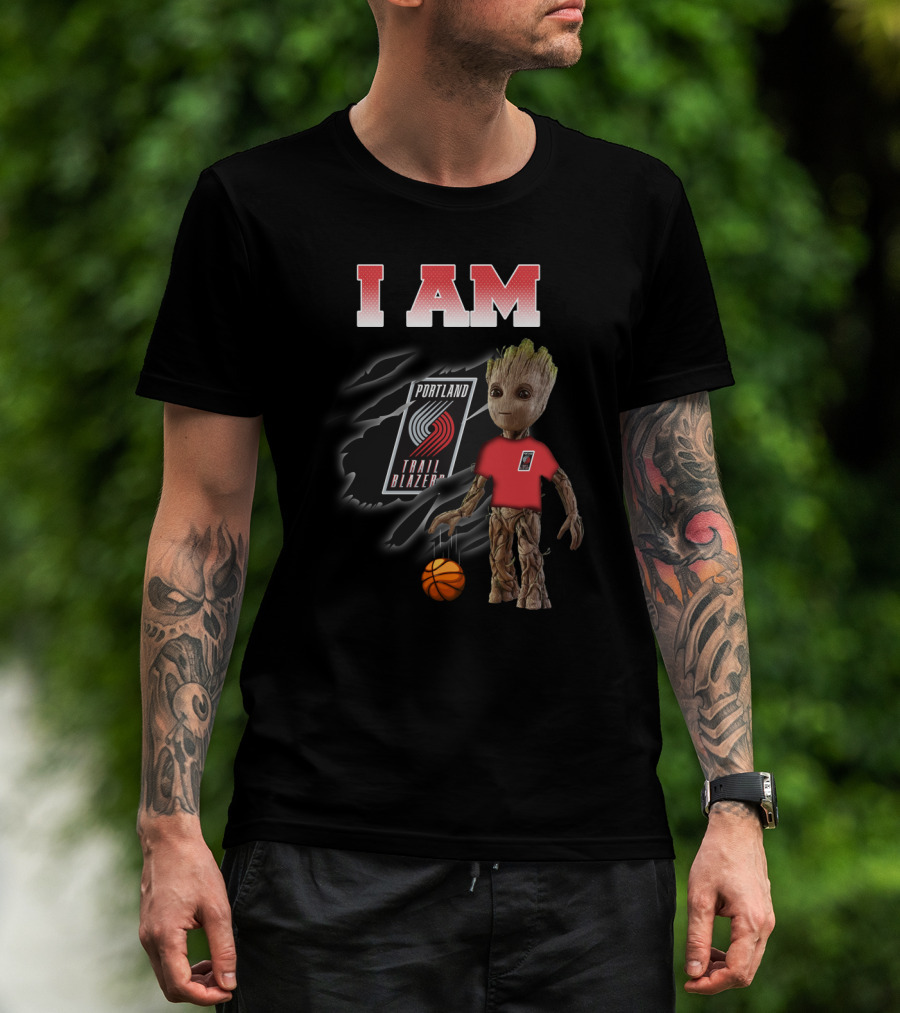 I Am Portland Trail Blazers Groot Basketball Fan T-Shirt