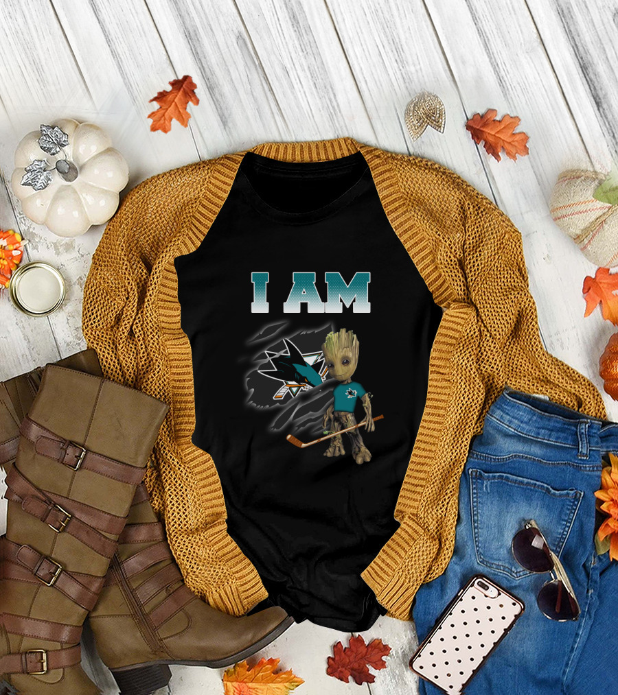 I Am San Jose Sharks Groot Fan Hockey Nhl T-Shirt