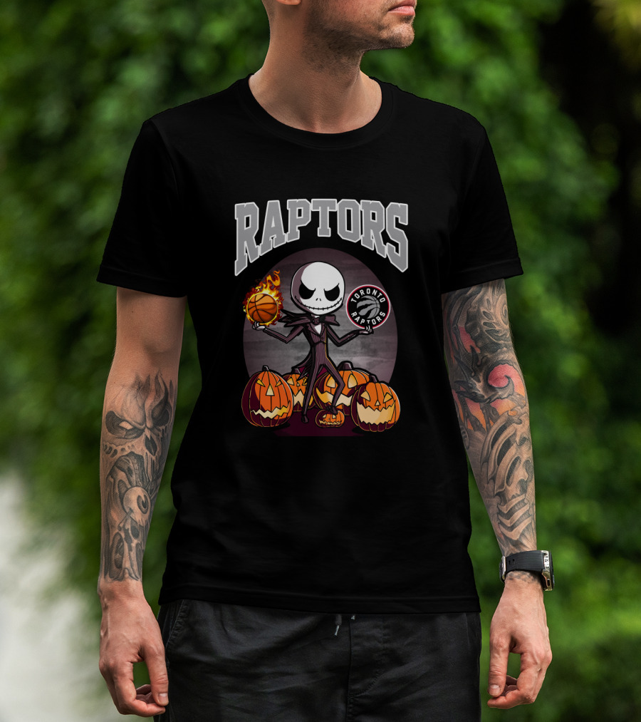 Raptors Halloween Jack Skellington Toronto Basketball Pumpkins T-Shirt