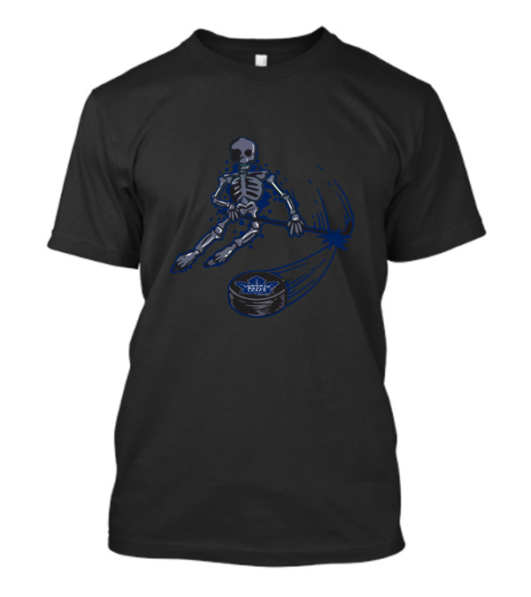 Toronto Maple Leafs Skeleton Playing Ice Hockey With Team T-Shirt