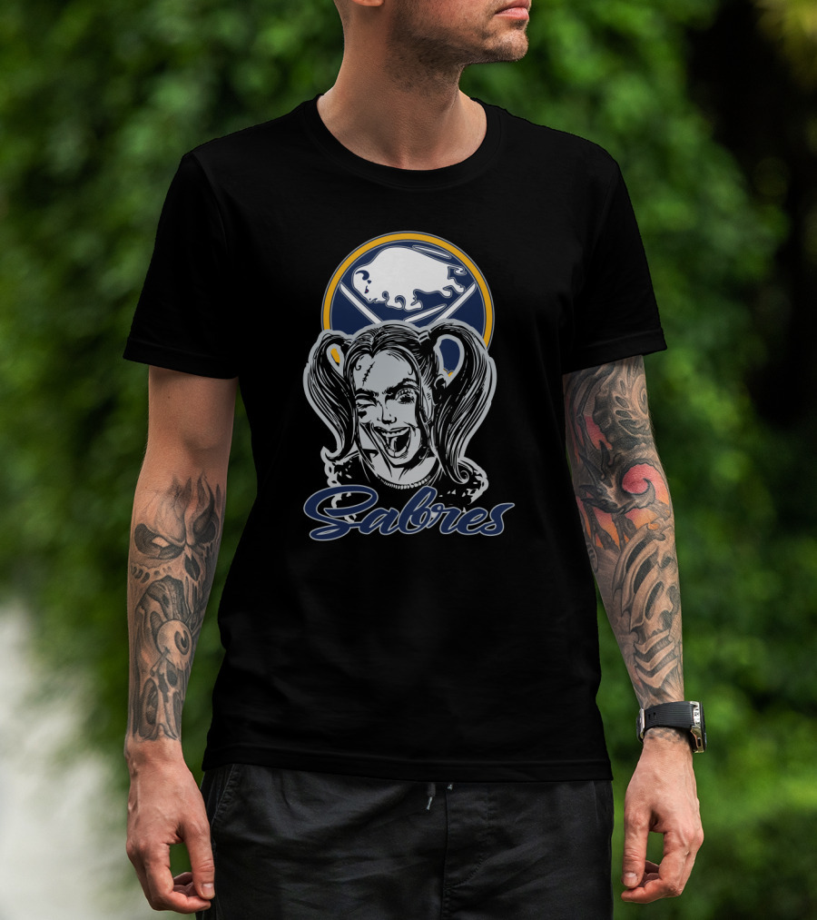 Sabres Fans With Harley Quinn And Buffalo T-Shirt