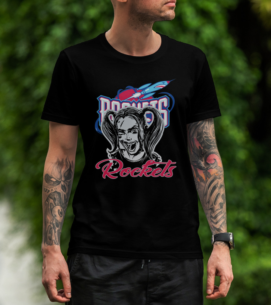 Harley Quinn Rockets Fan Logo Fusion T-Shirt