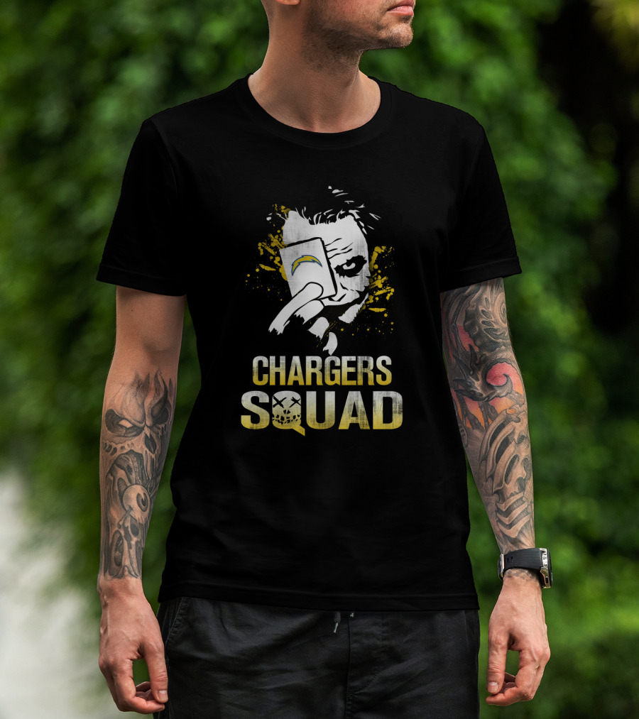 Chargers Squad Joker Card With Los Angeles Chargers T-Shirt