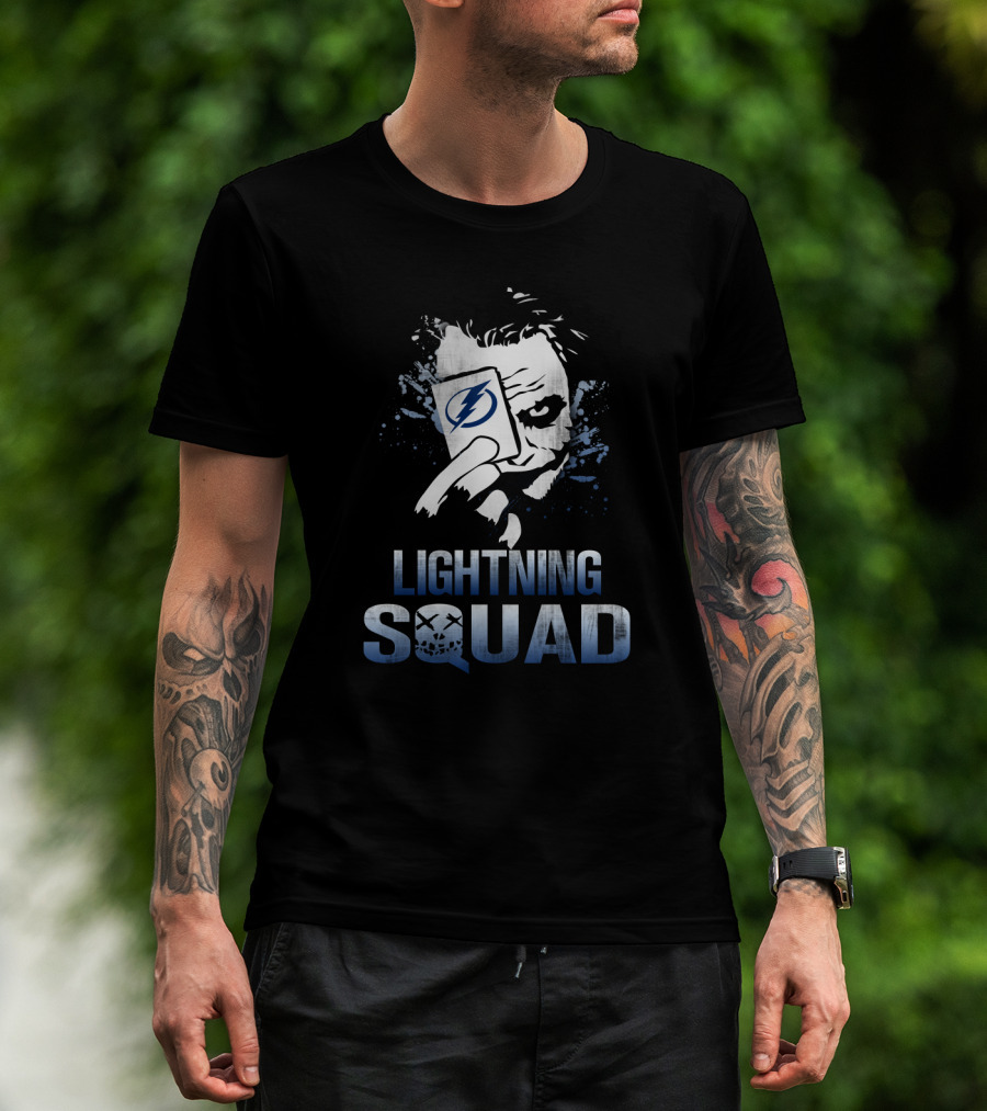 Lightning Squad Joker Card And Tampa Bay Lightning Logo Iconic Fusion T-Shirt