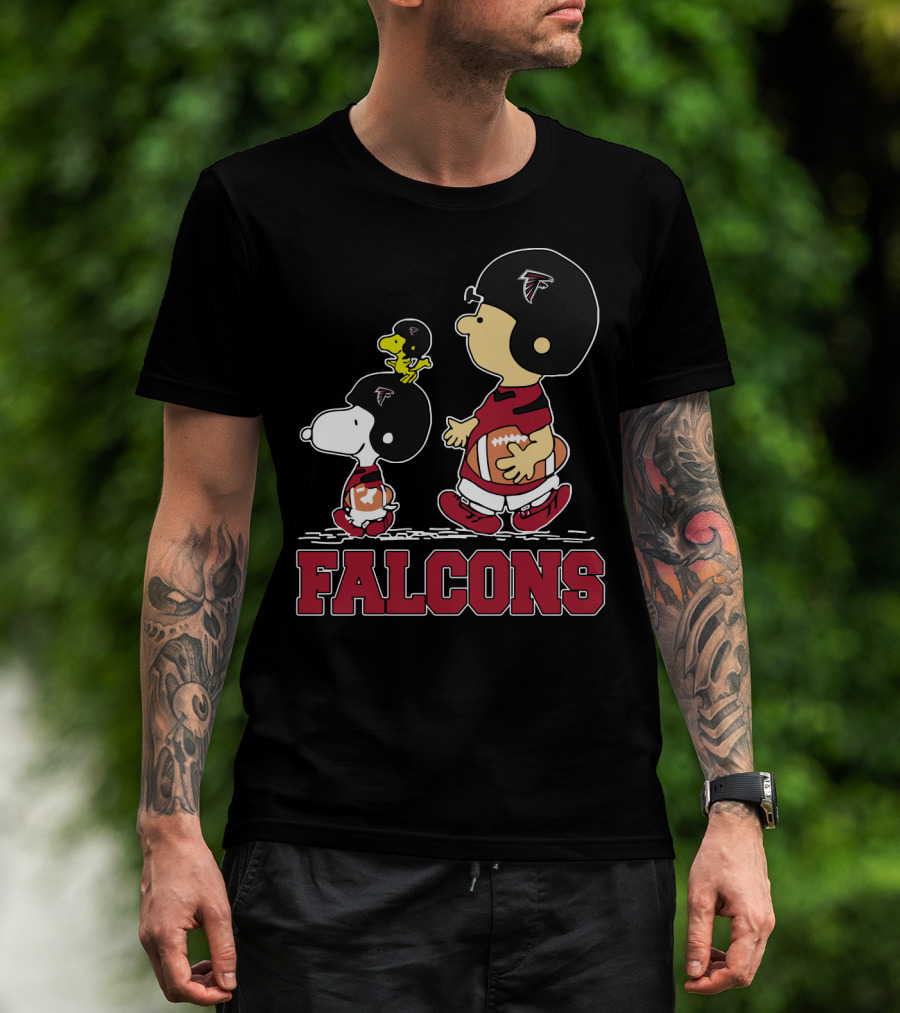 Snoopy And Woodstock Atlanta Falcons Football Fans T-Shirt