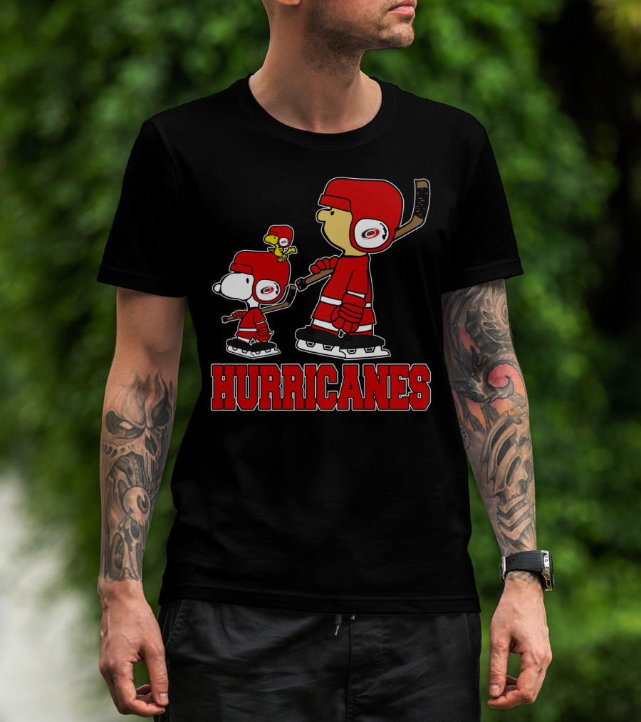Snoopy Woodstock And Carolina Hurricanes Ice Hockey Fan Hurricanes T-Shirt