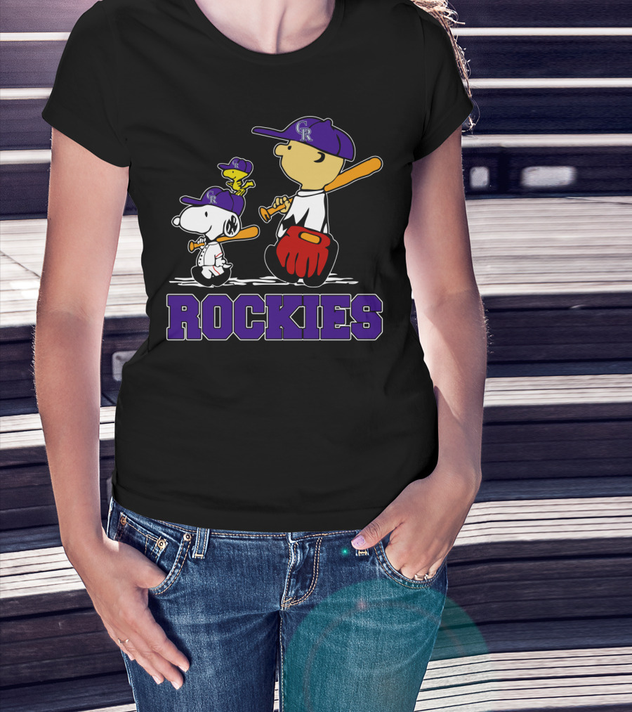 Snoopy Woodstock Rockies Fans Baseball Team Gear T-Shirt
