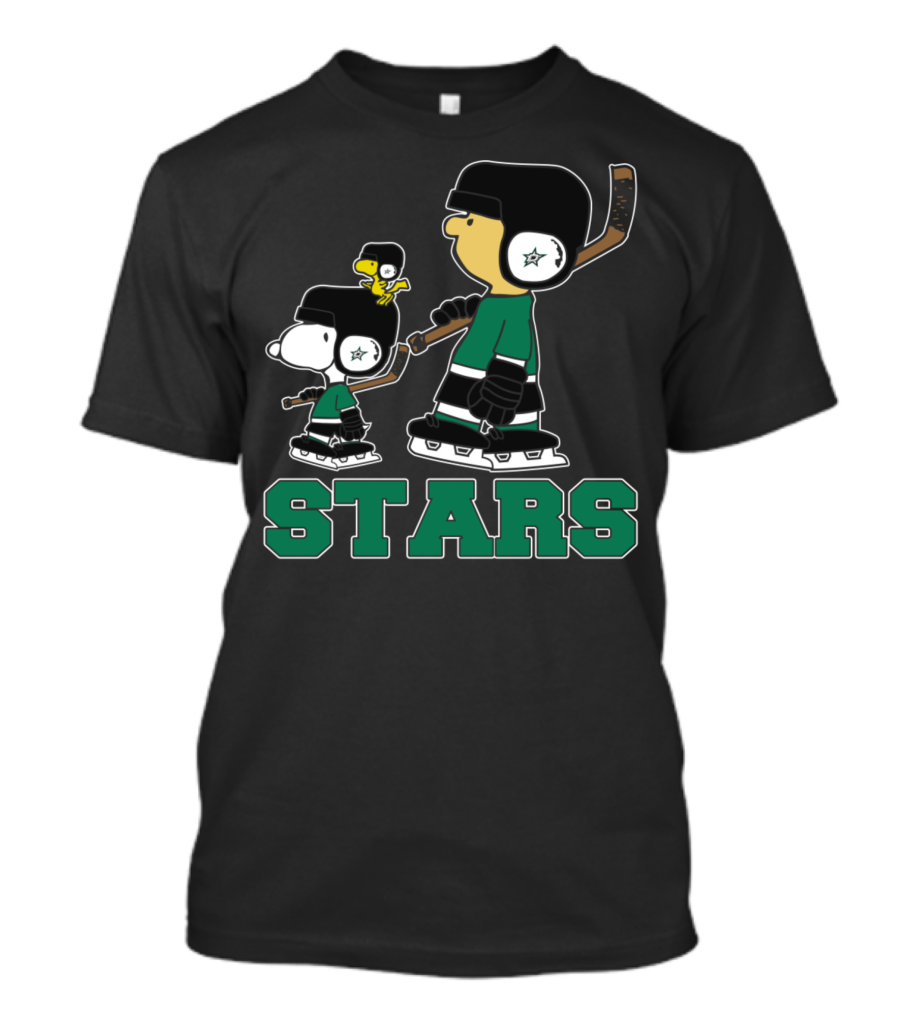 Snoopy And Woodstock Dallas Stars Hockey Team Fans With Stars T-Shirt