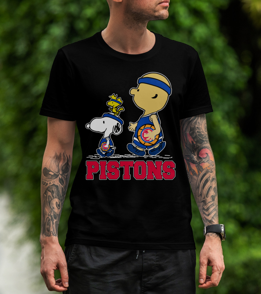 Pistons Basketball Snoopy And Woodstock Detroit Fans T-Shirt