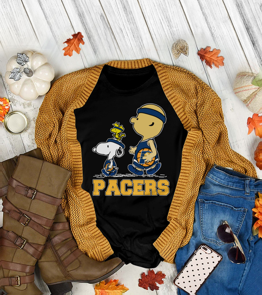 Snoopy And Woodstock Pacers Basketball Fans T-Shirt