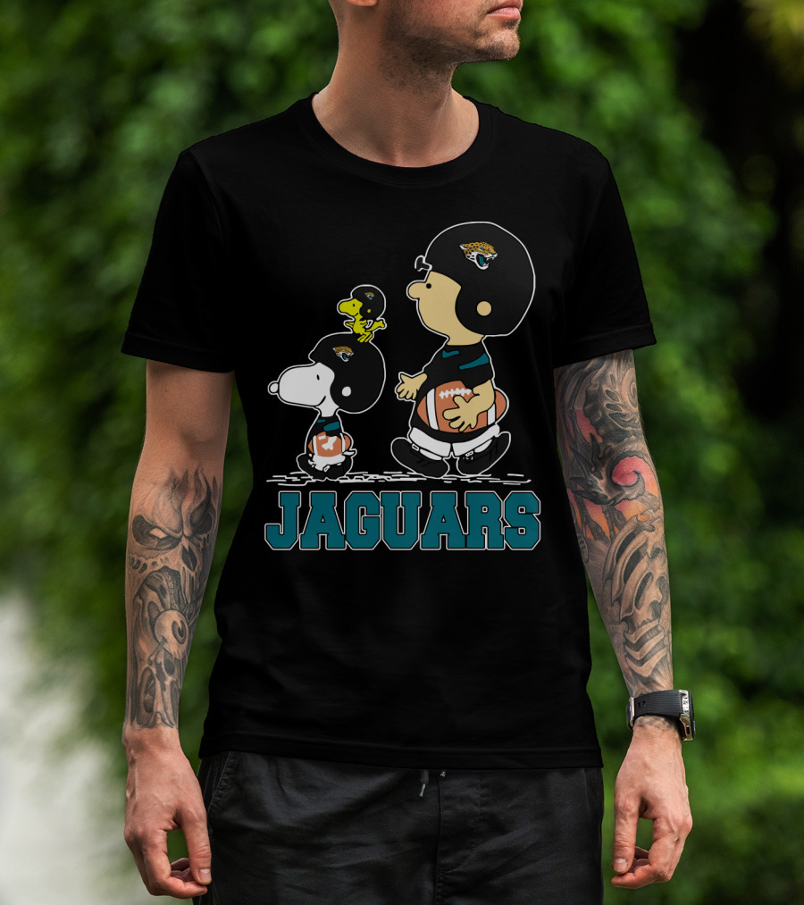 Snoopy Woodstock Jaguars Football Fans Peanuts Jacksonville T-Shirt