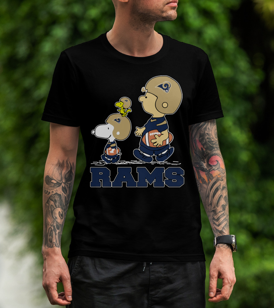 Snoopy And Los Angeles Rams Football Fans T-Shirt