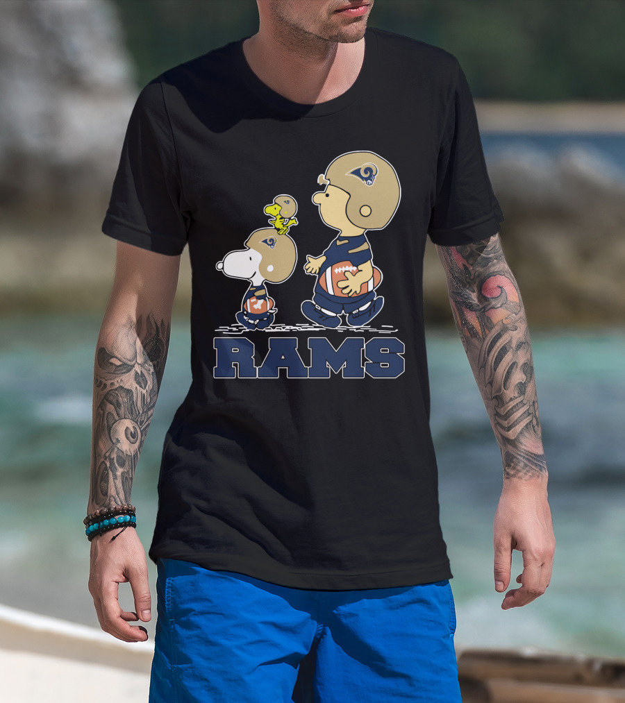 Snoopy And Los Angeles Rams Football Fans T-Shirt