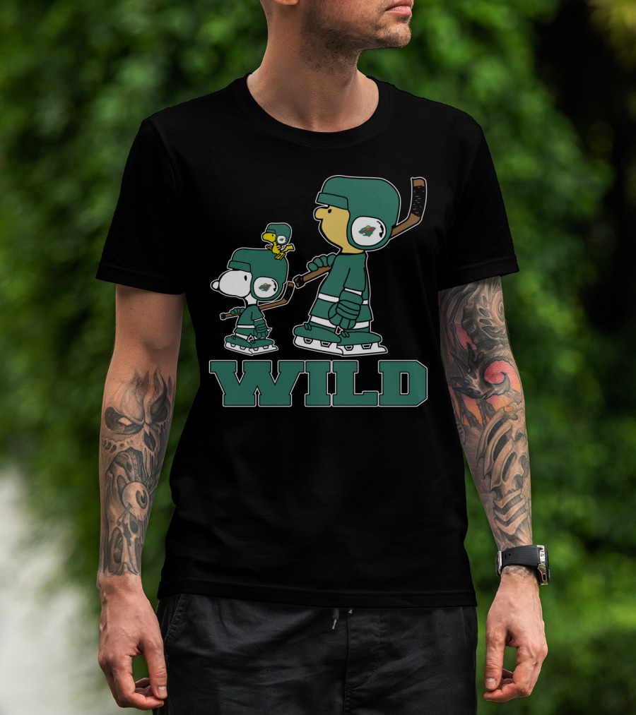 Snoopy And Woodstock Minnesota Wild Hockey Fans T-Shirt
