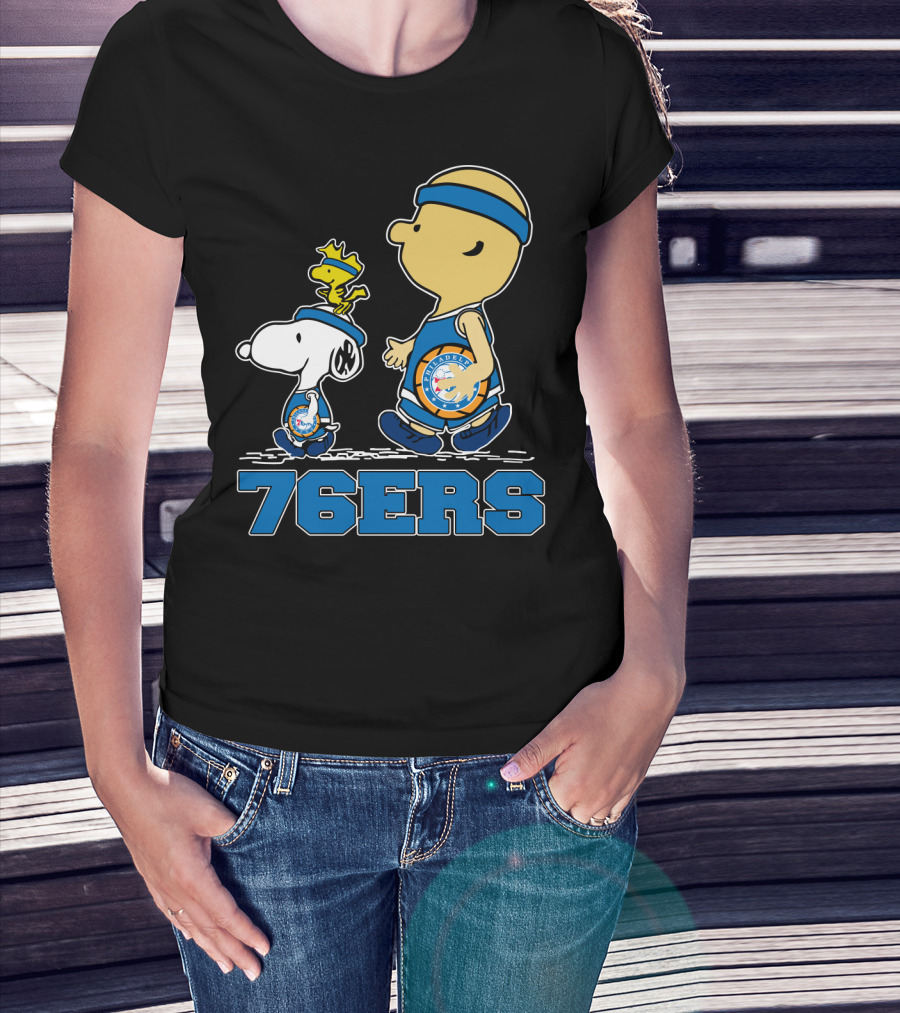 Philadelphia 76ers Snoopy Fans With Basketball T-Shirt