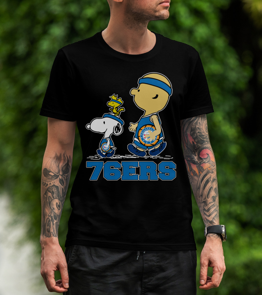 Philadelphia 76ers Snoopy Fans With Basketball T-Shirt
