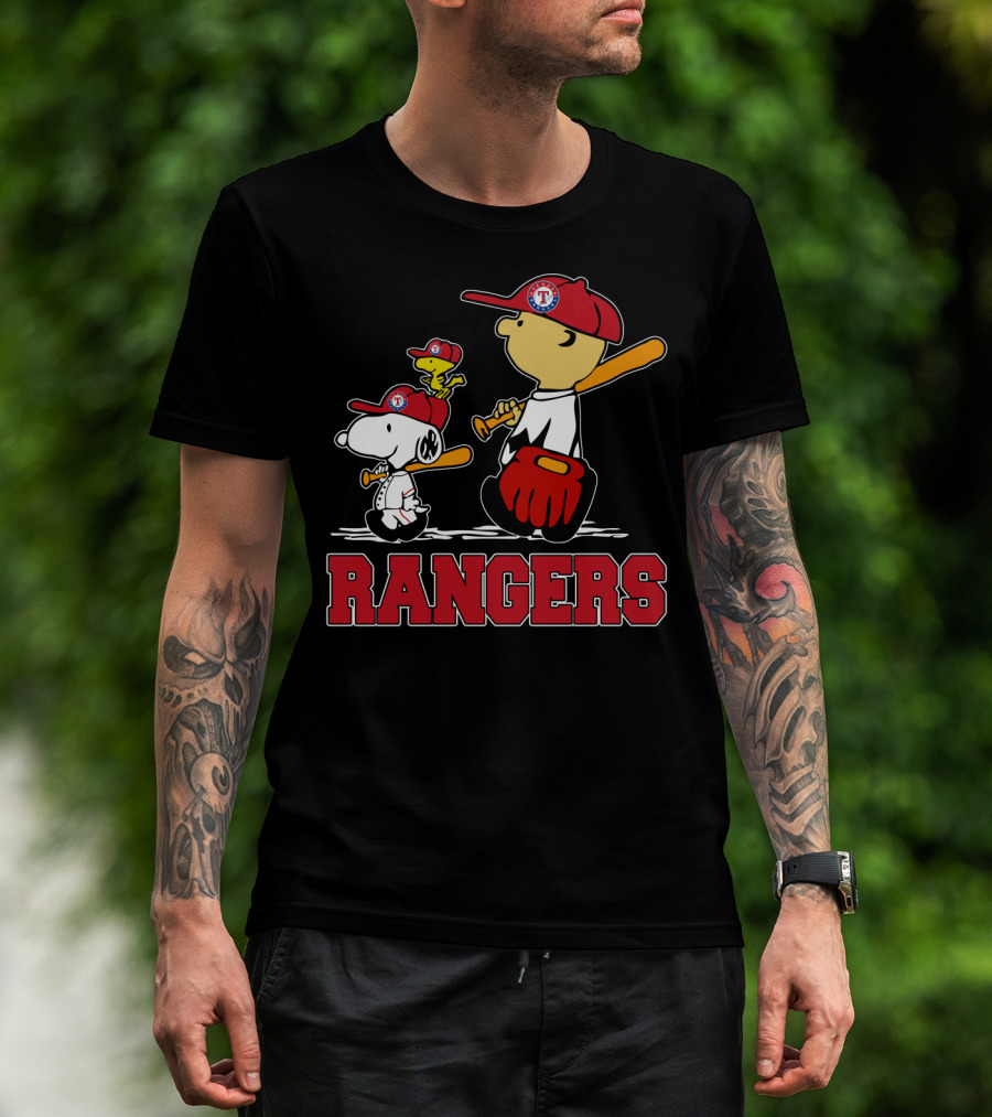 Snoopy Woodstock Texas Rangers Fans Team Spirit T-Shirt