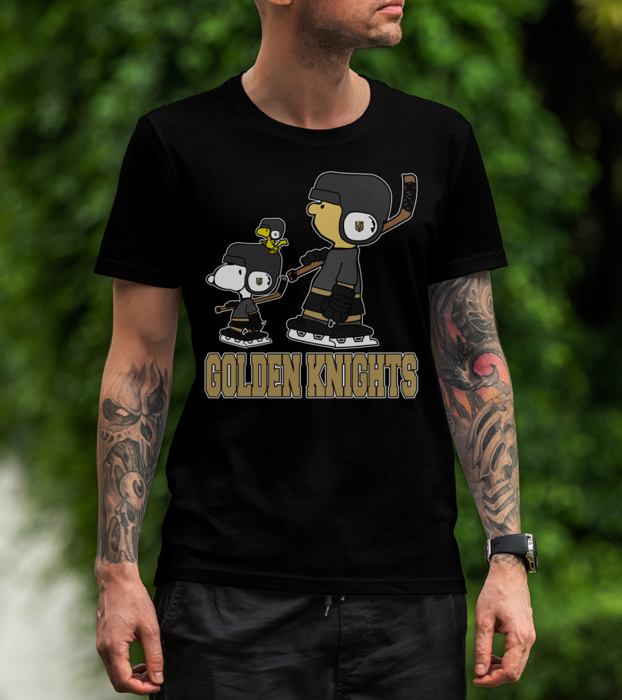 Snoopy And Woodstock Vegas Golden Knights Hockey Fans T-Shirt