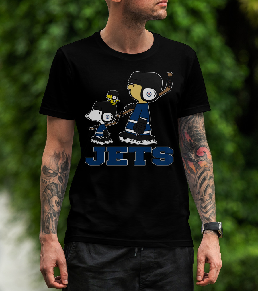 Snoopy And Woodstock Winnipeg Jets Hockey Fans T-Shirt
