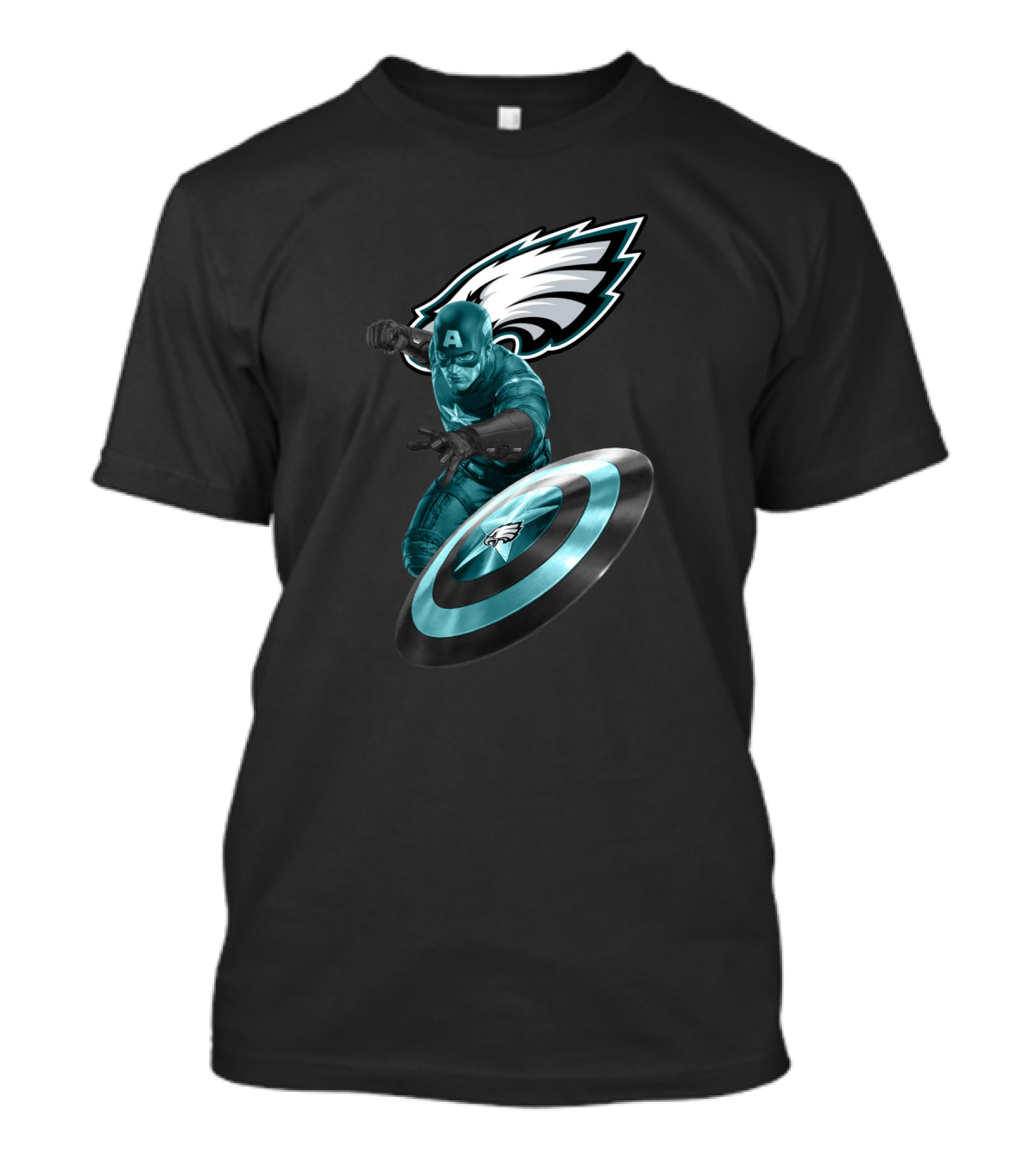 Philadelphia Eagles Captain America Shield Hero T-Shirt
