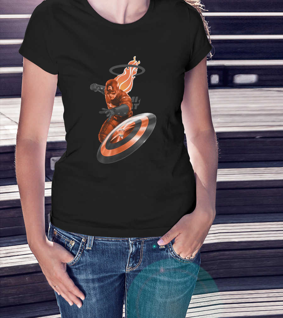 Miami Heat Captain America Crossover Fans T-Shirt