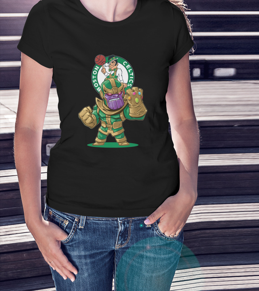 Boston Celtics Thanos Infinity Gauntlet Crossover T-Shirt