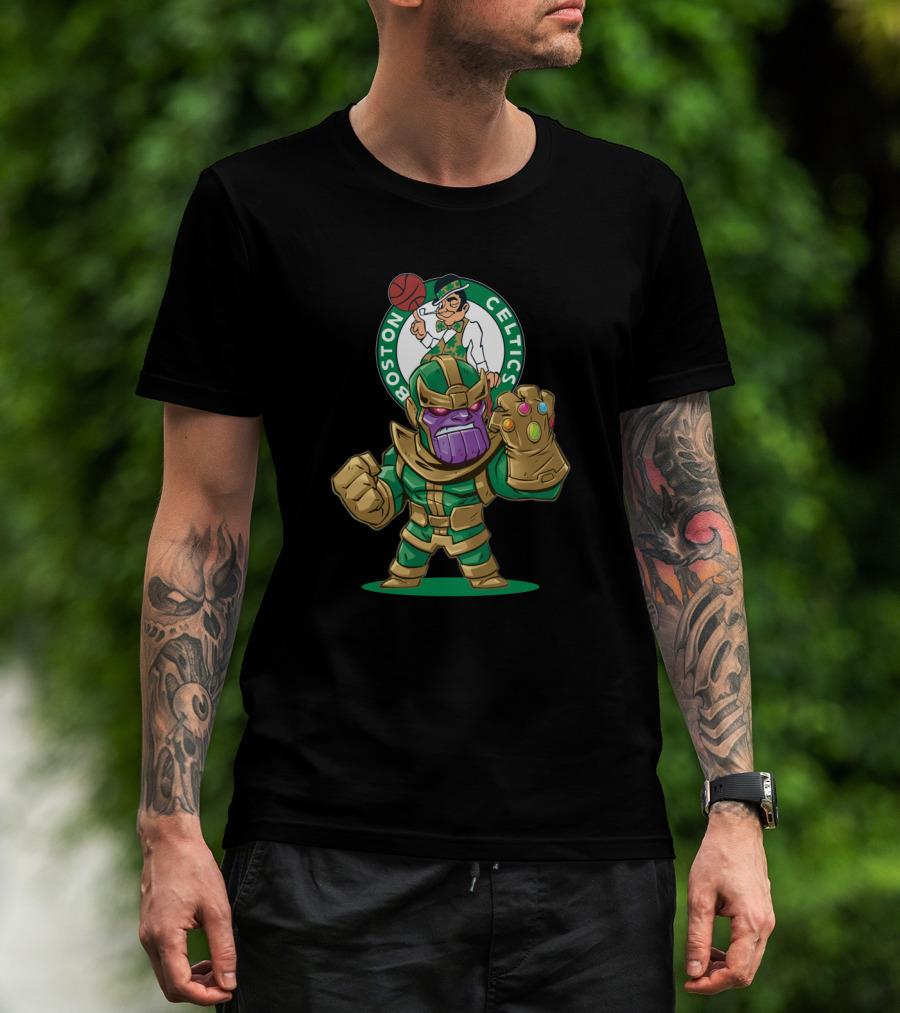 Boston Celtics Thanos Infinity Gauntlet Crossover T-Shirt