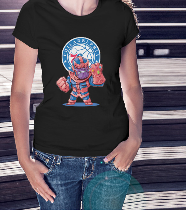 Philadelphia 76ers Marvel Thanos Crossover T-Shirt
