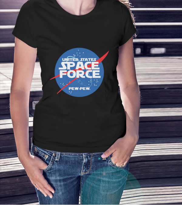 United States Space Force Pew Pew Parody NASA T-Shirt