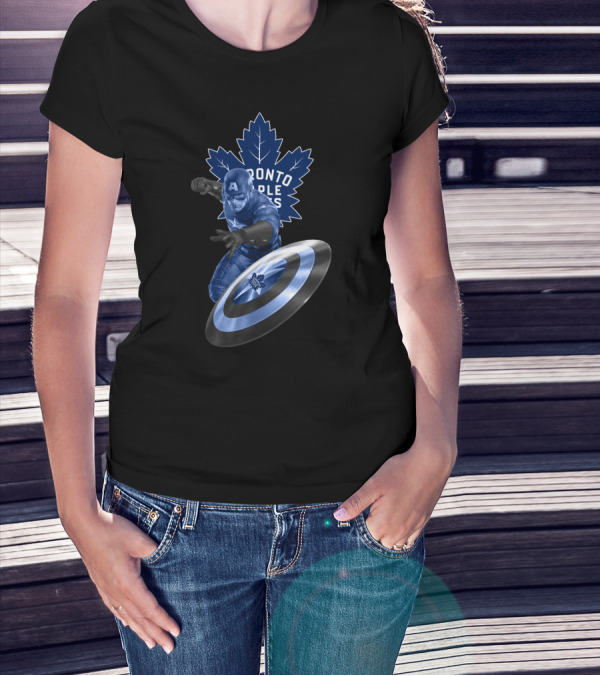 Toronto Maple Leafs Captain America Crossover With Maple Leaf Shield T-Shirt