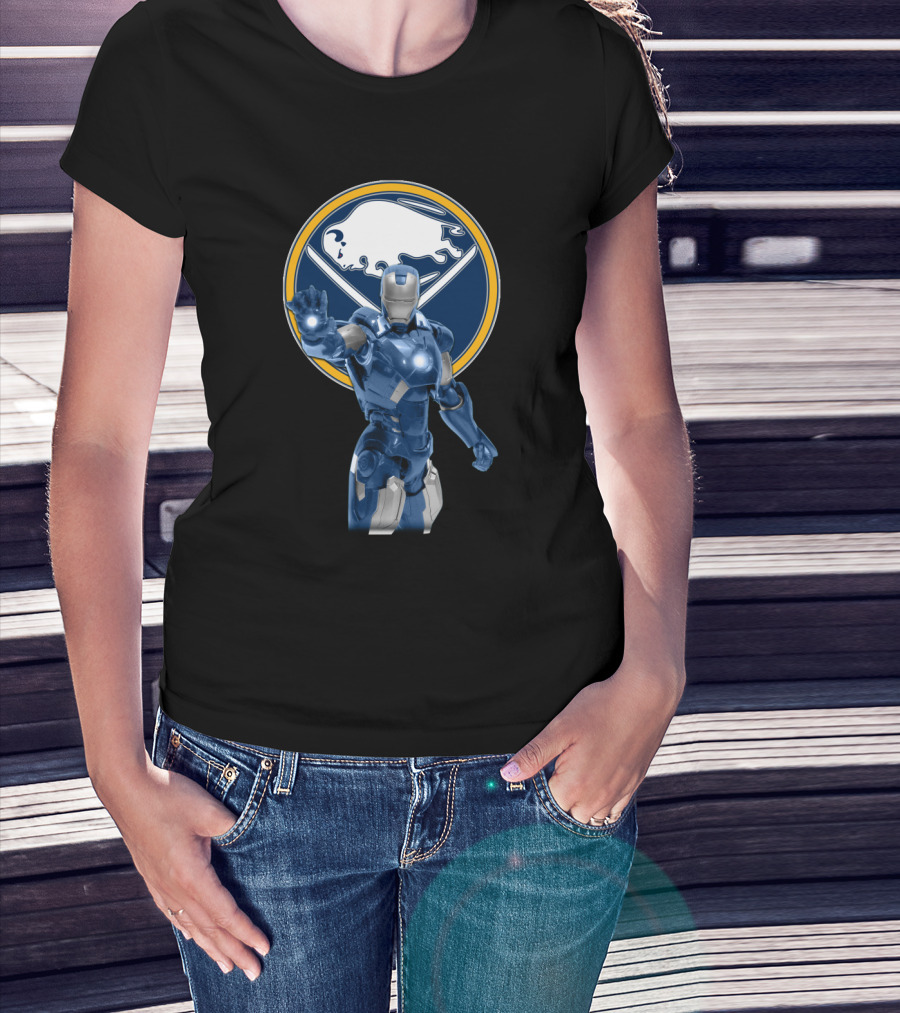 Iron Man Buffalo Sabres Hockey Marvel Crossover T-Shirt