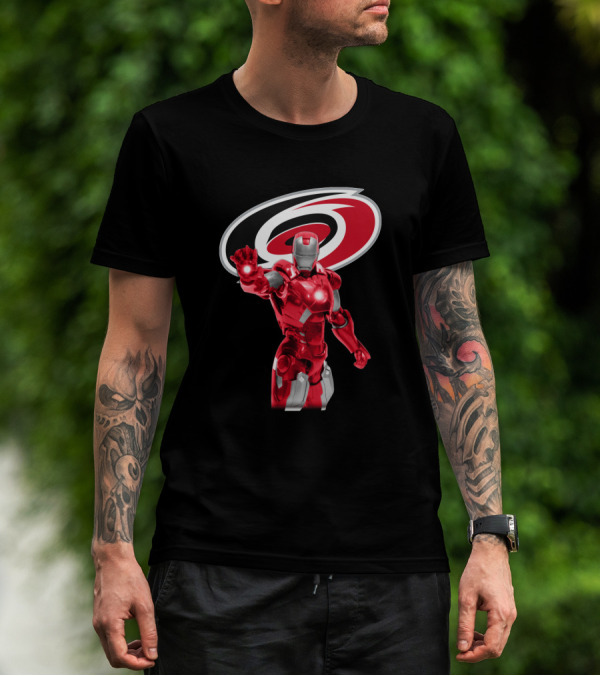Iron Man Carolina Hurricanes Marvel NHL Crossover T-Shirt
