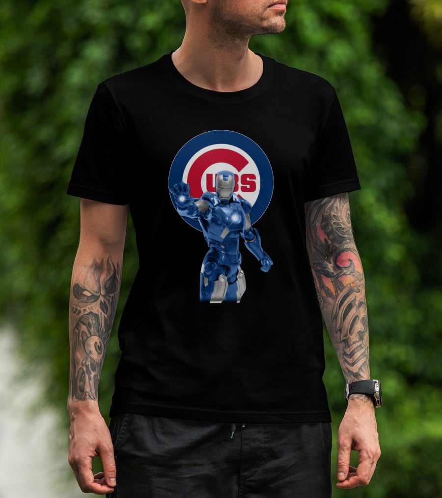 Chicago Cubs Iron Man Crossover Marvel Merchandise T-Shirt