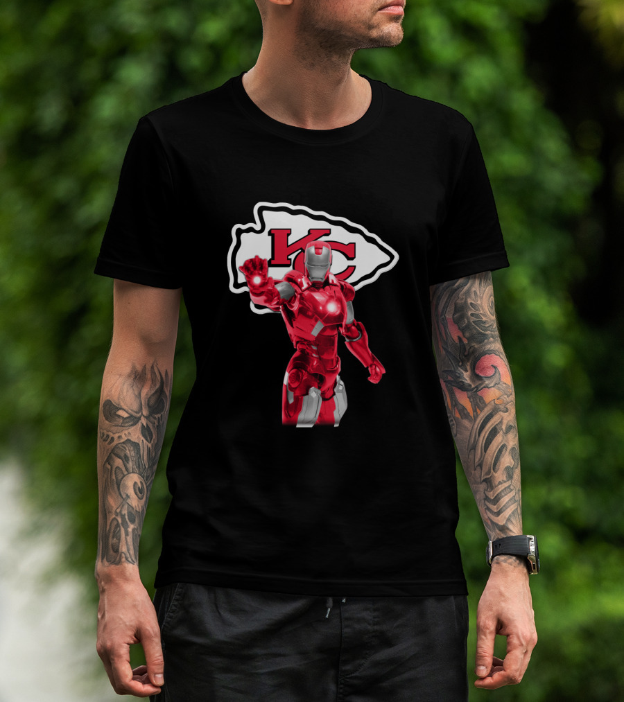 Iron Man Kc Chiefs Fans Football Enthusiasts T-Shirt