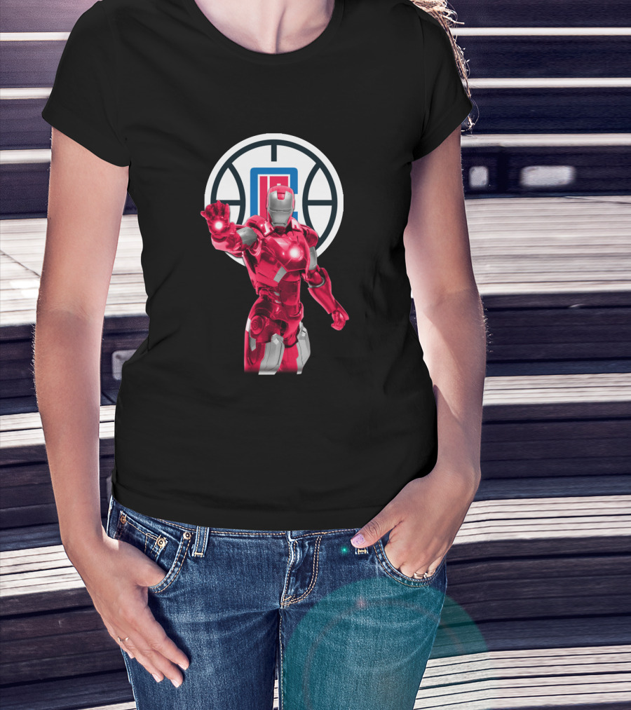 Iron Man La Clippers Basketball Hero Crossover T-Shirt