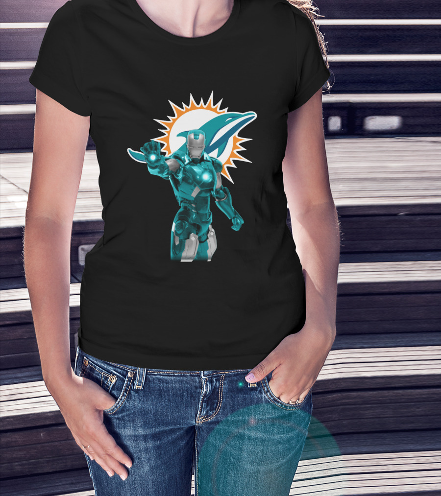 Iron Man Miami Dolphins Fan Tribute T-Shirt
