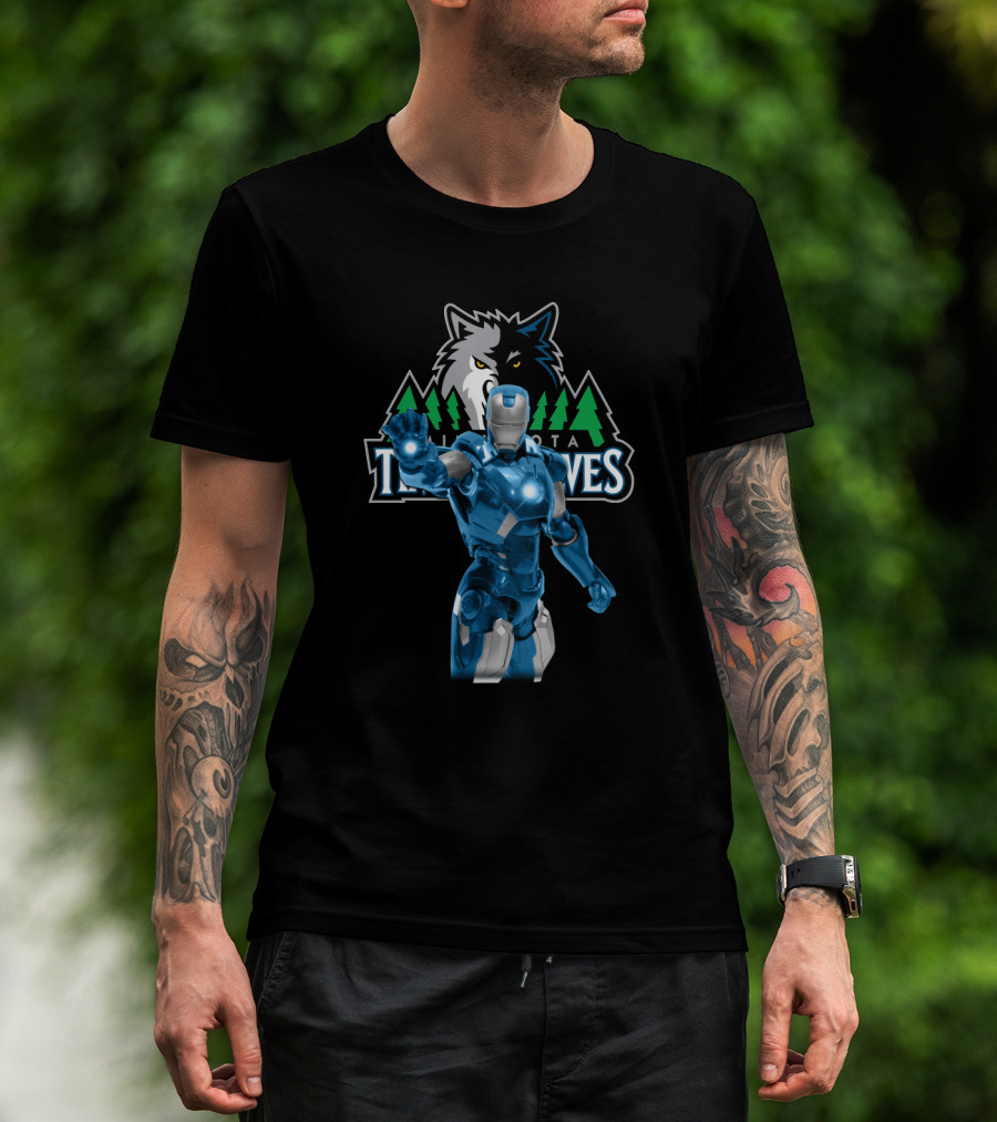 Iron Man Minnesota Timberwolves Crossover Appeal For Fans T-Shirt