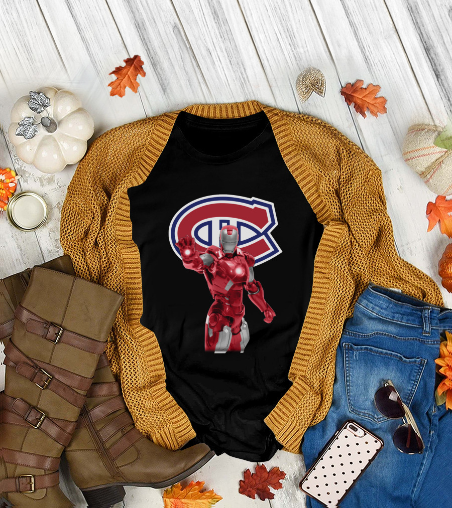 Montreal Canadiens Iron Man Crossover NHL Fan Merchandise T-Shirt