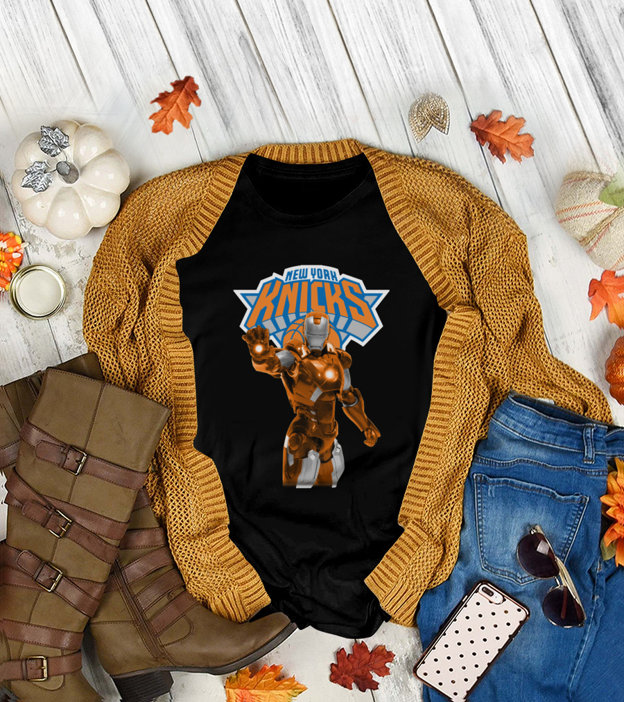 Iron Man New York Knicks Crossover For Fans T-Shirt