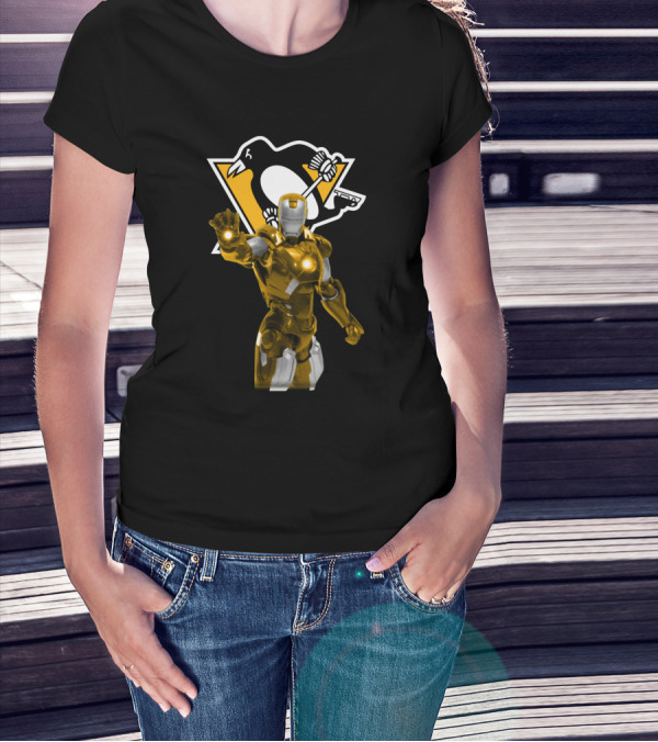 Pittsburgh Penguins Iron Man Crossover T-Shirt