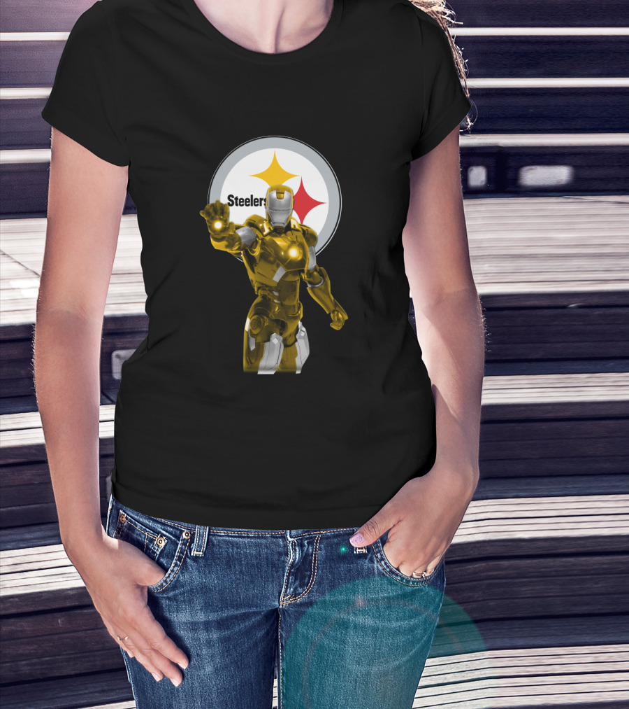Iron Man Steelers Fans Marvel Crossover T-Shirt