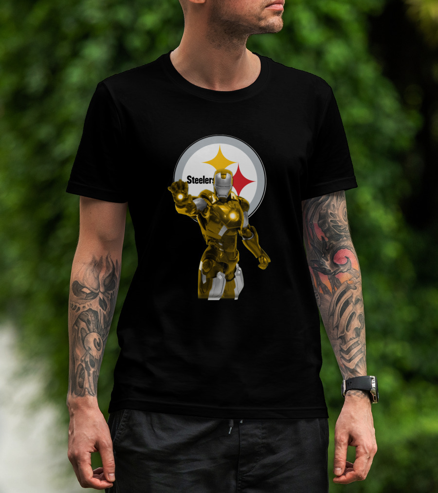 Iron Man Steelers Fans Marvel Crossover T-Shirt