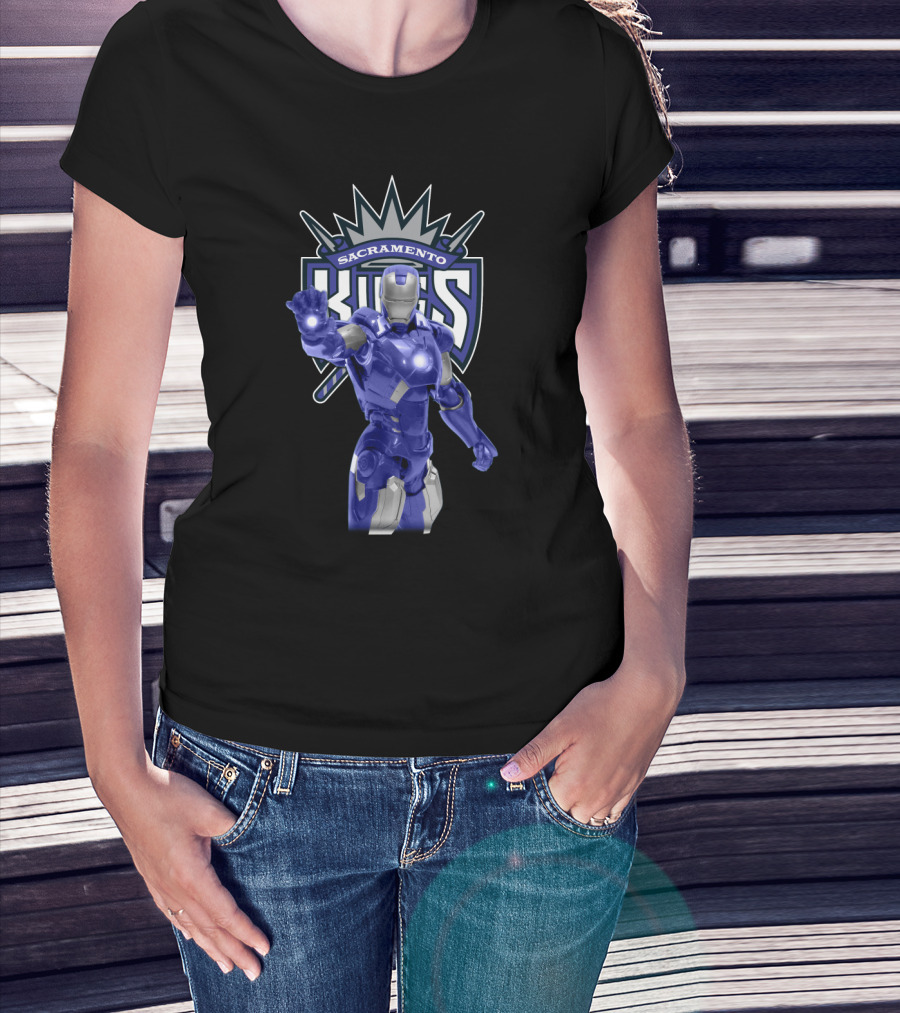 Iron Man Sacramento Kings Fans Loyalty Iconic Crossover T-Shirt